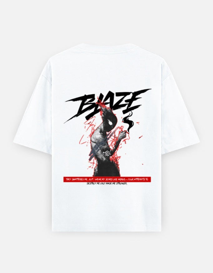 No Cap Co BALZE V2 oversized white 100% cotton t-shirt with graphic print and text.
