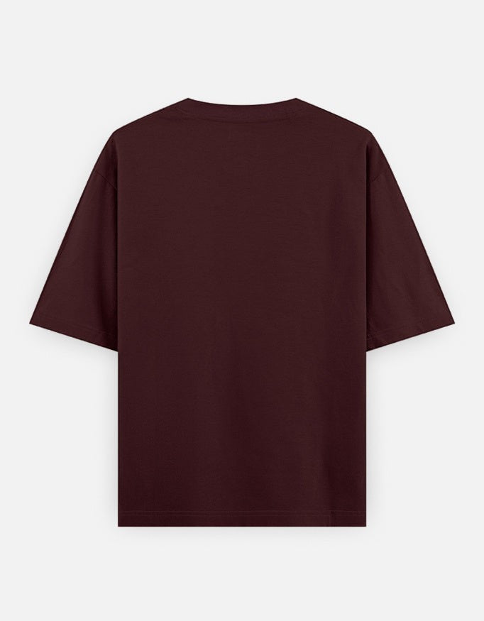 No Cap Co Big Dawg oversized classic t-shirt in deep burgundy, 100% cotton with a heavyweight drape.