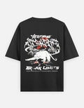 No Cap Co black 100% cotton oversized t-shirt with a graphic print of a panther and the text "BREAK LIMITS".