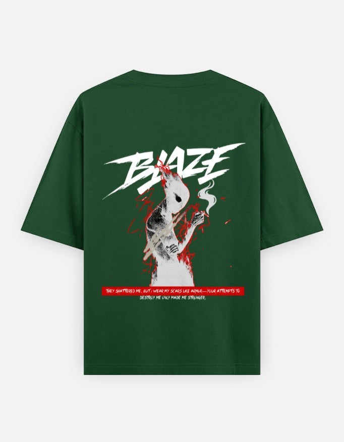 No Cap Co green 100% cotton oversized t-shirt with graphic print and text on back.