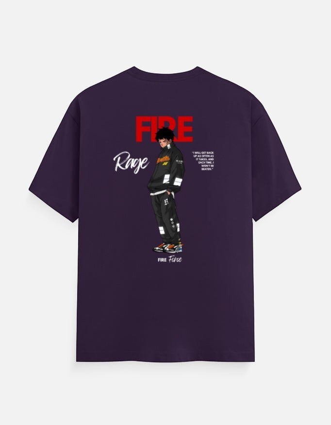 No Cap Co FIRE Classic Crew T-Shirt in dark purple, 100% cotton with graphic print on back.