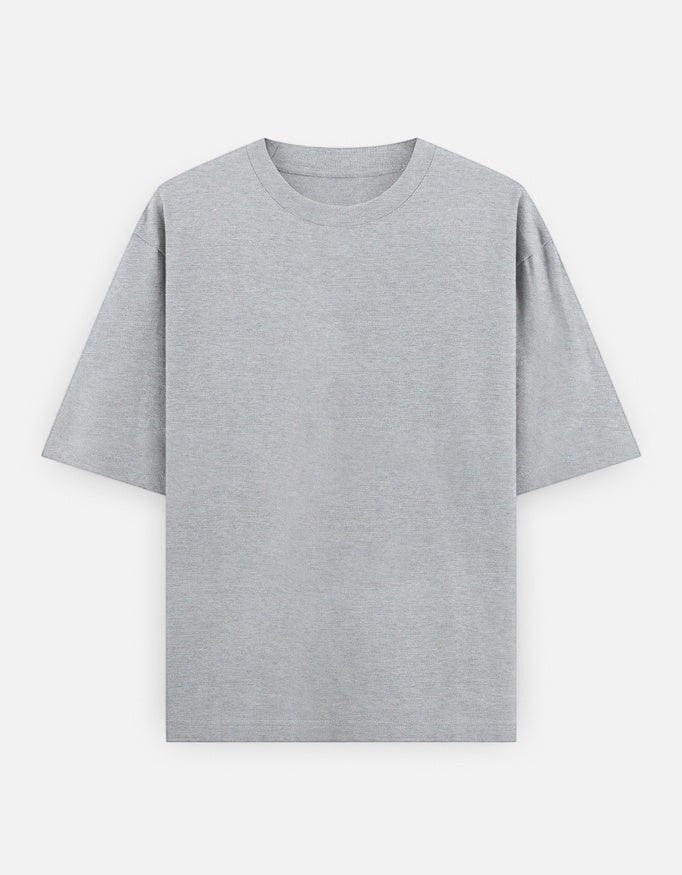 No Cap Co grey 100% cotton oversized t-shirt with dropped sleeves and a relaxed fit.