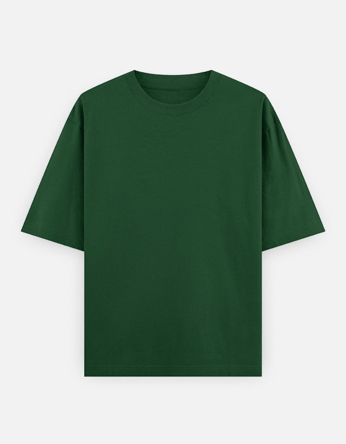 No Cap Co dark green 100% cotton oversized t-shirt with crew neck and short sleeves.