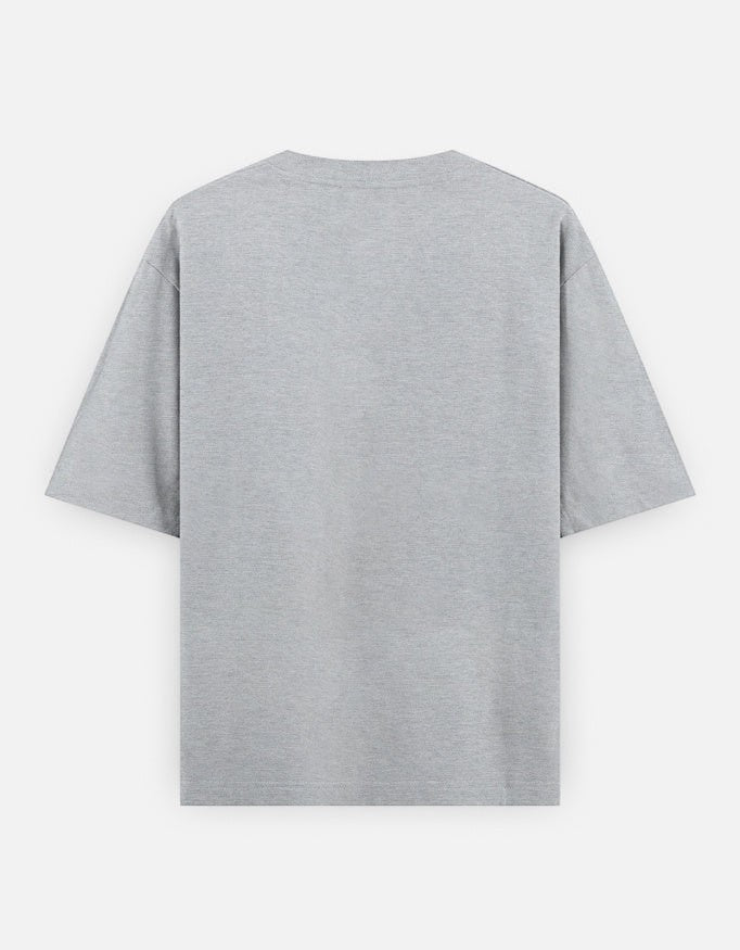 No Cap Co BIG DAWG V2 oversized grey 100% cotton t-shirt with dropped sleeves and heavyweight drape.